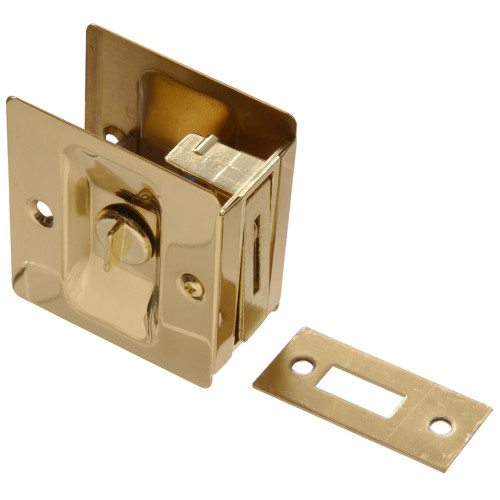 Solid Brass/Bright Brass Pocket Door Latch