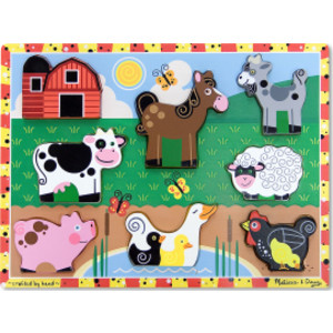 Farm Animals Chunky Puzzle, 9" x 12", 8 Pieces