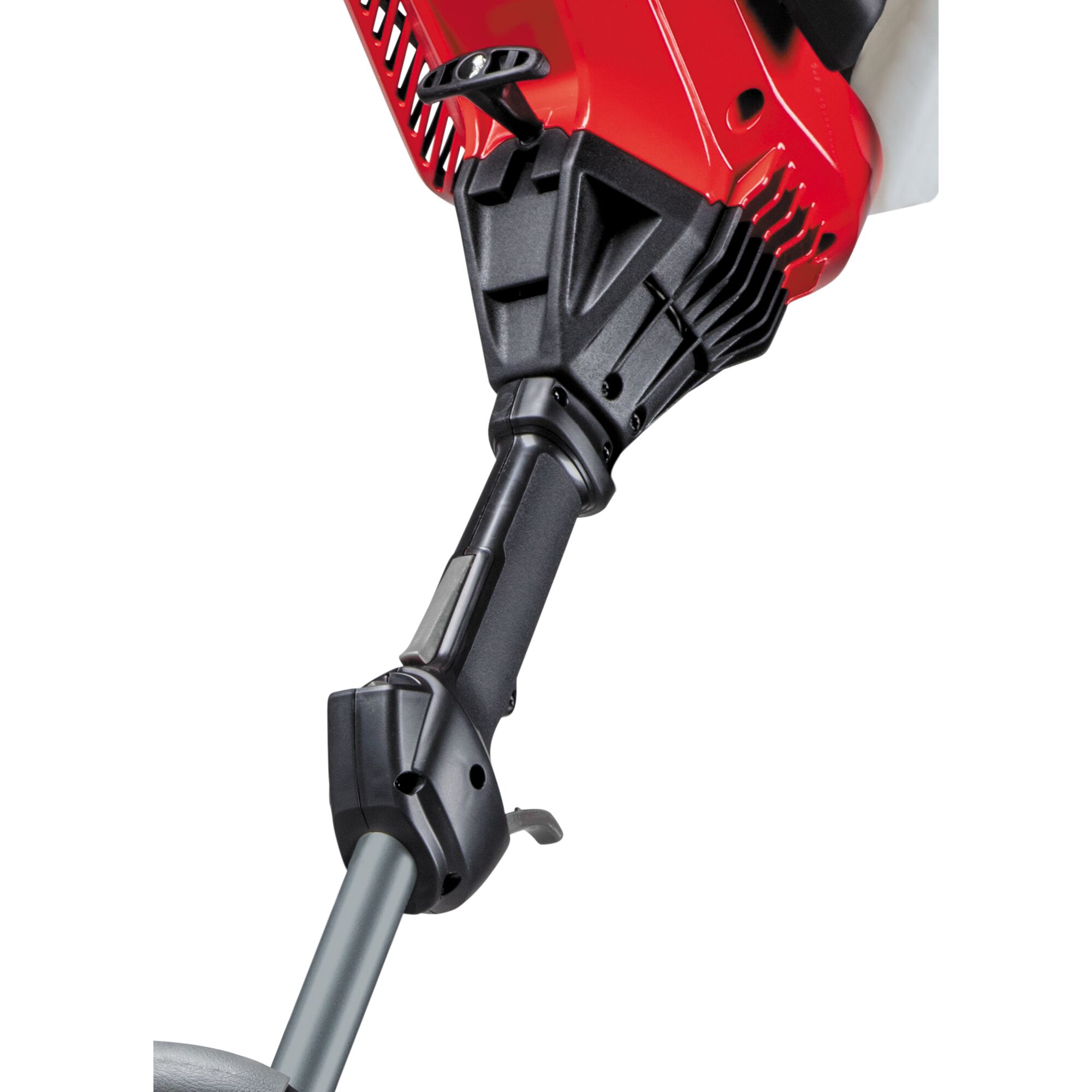 Soft grip ergonomic handle feature of feature of Weedwacker 30 C C 4 cycle 17 inch attachment capable straight shaft gas trimmer.