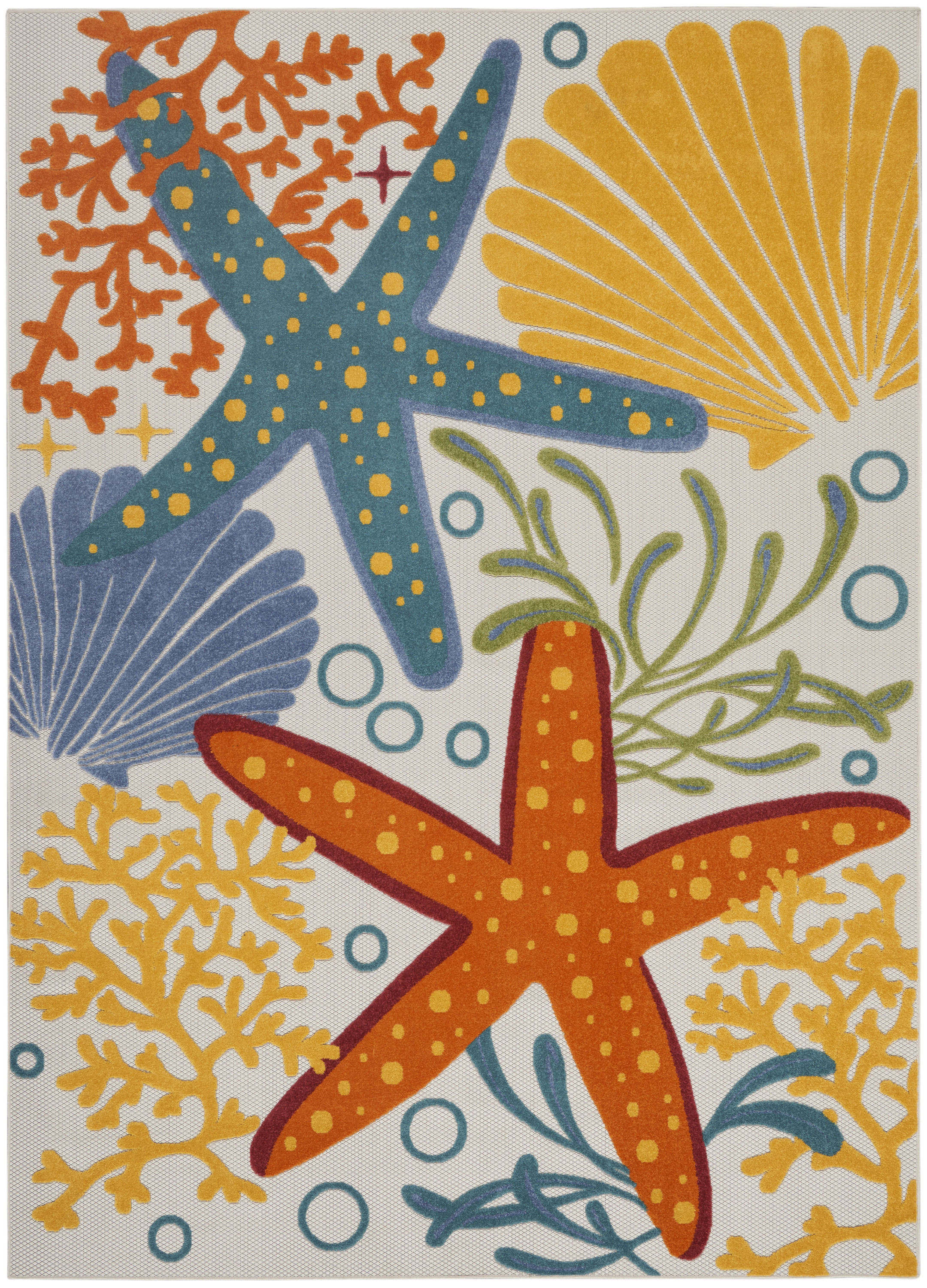 Nourison Aloha 9'6" x 13' Multicolor Coastal, Nautical & Beach Rug