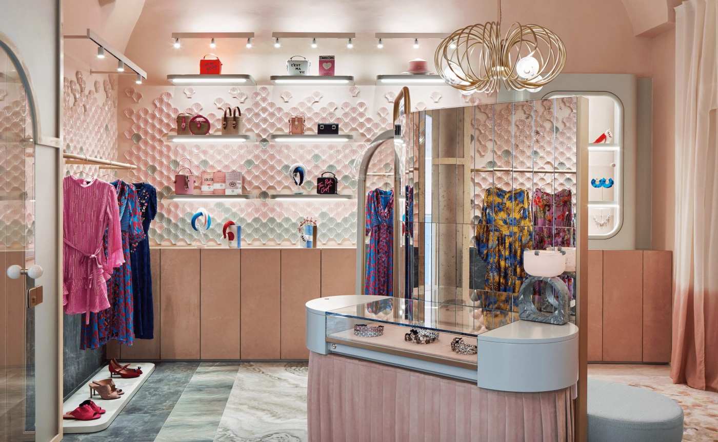 a modern, well decorated fashion store.