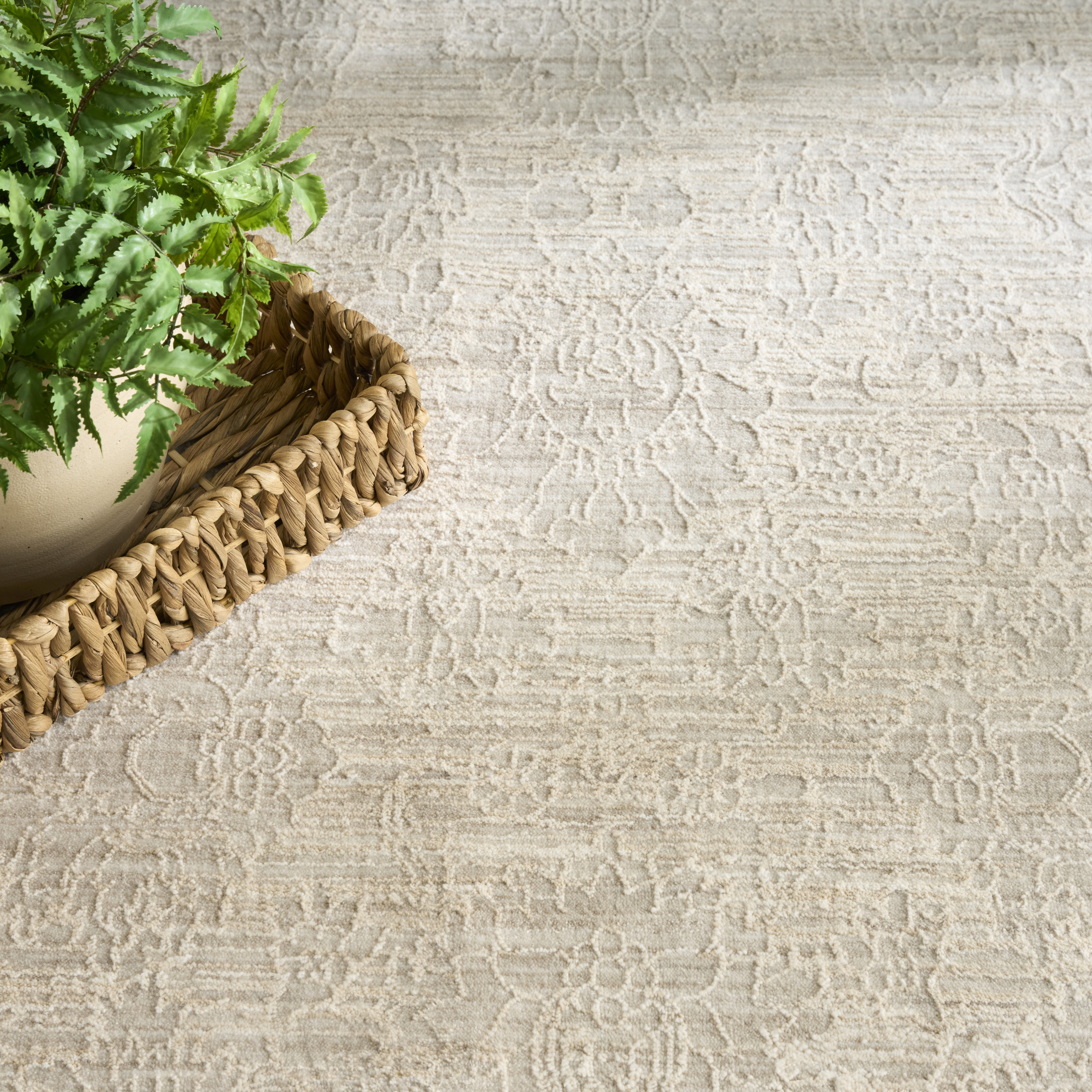 Nourison Shadows 6' x 9' Ivory Grey Vintage Indoor Rug