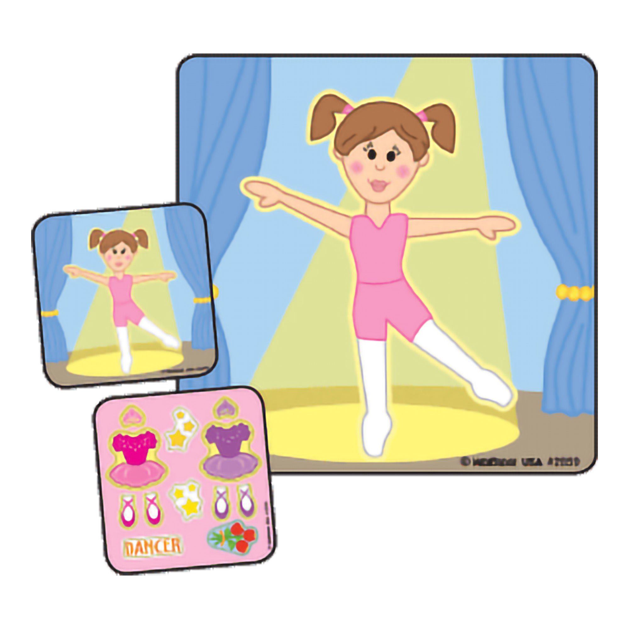 Sticker Make-A-Sticker™ 90 per Unit Ballerina Make - A - Sticker , Assorted 2-1/2 X 2-1/2 Inch