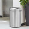 Rubbermaid Commercial, Refine, 16 gal, Metal, Stainless Steel, Half Round, Receptacle