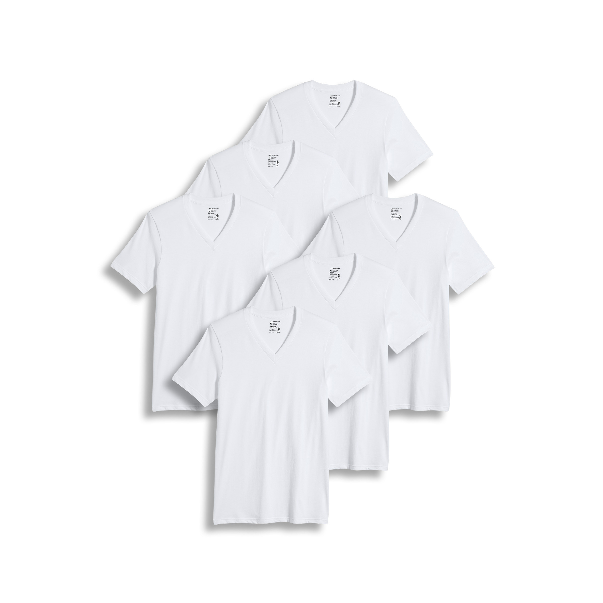 Jockey Men’s 100% Cotton Classic V-Neck Undershirt – 6 Pack