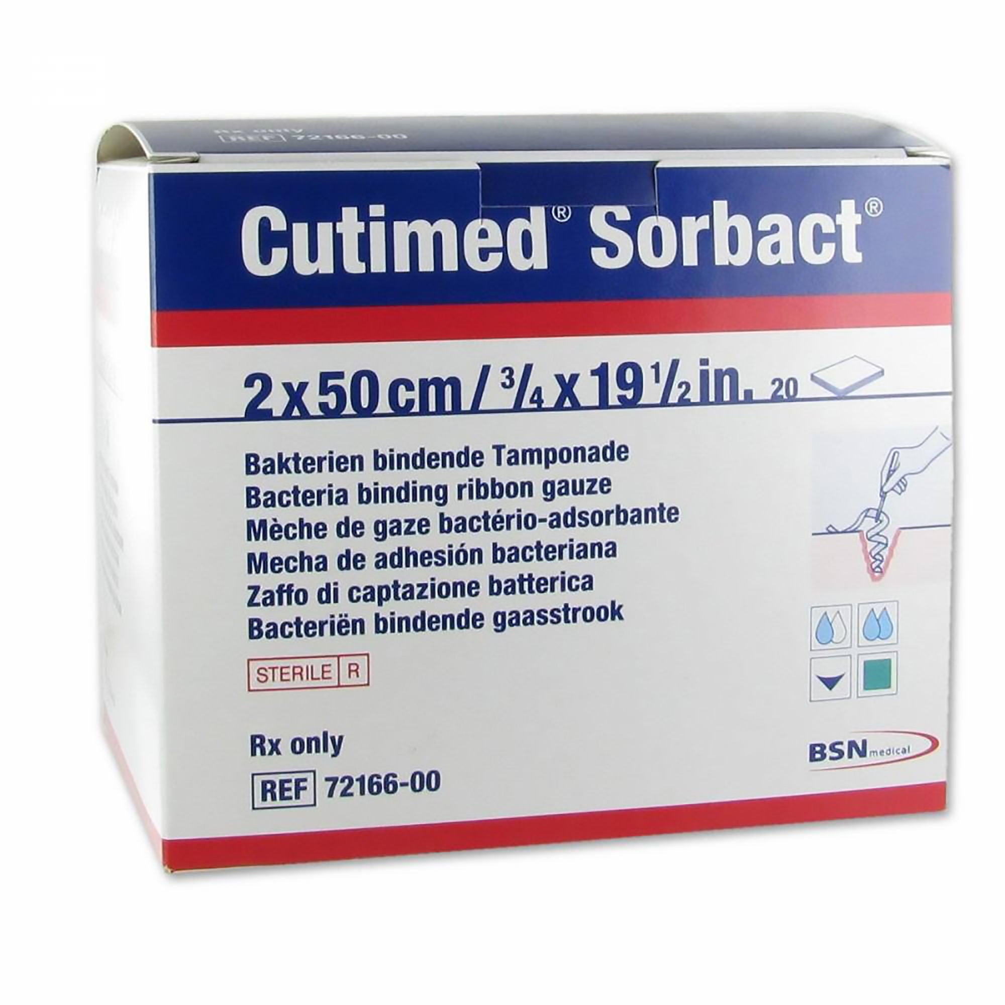 Cutimed® Sorbact® Antimicrobial Mesh Dressing, 4/5 x 19.7 Inch
