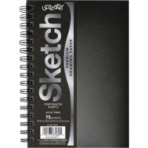 Poly Cover Sketch Book, Heavyweight, 9" x 6", 75 Sheets
