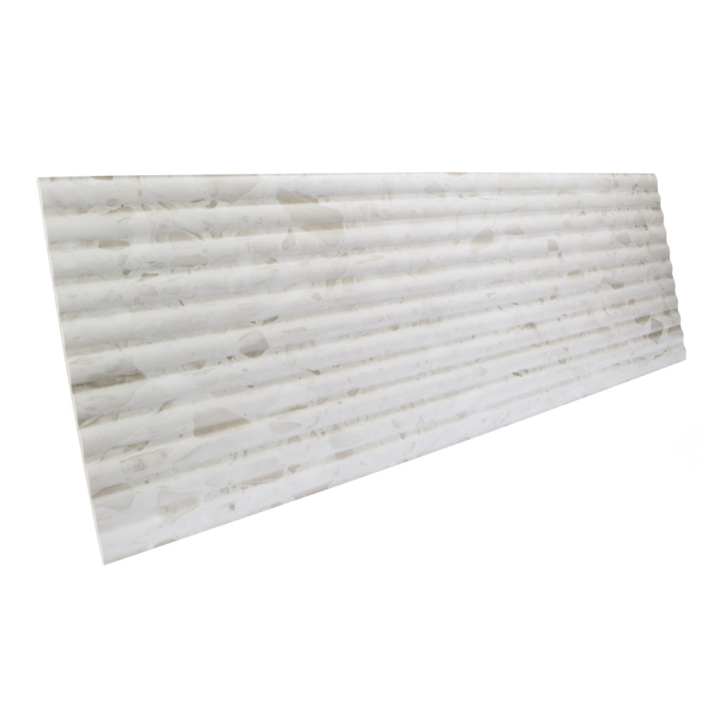Marbilia Fluted Terrazo White 15-3/4 in. x 47-1/4 in. Porcelain Wall Tile