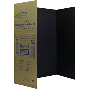 Trifold Poster Board, Presentation Board, 36" x 48", Black, Pack of 4