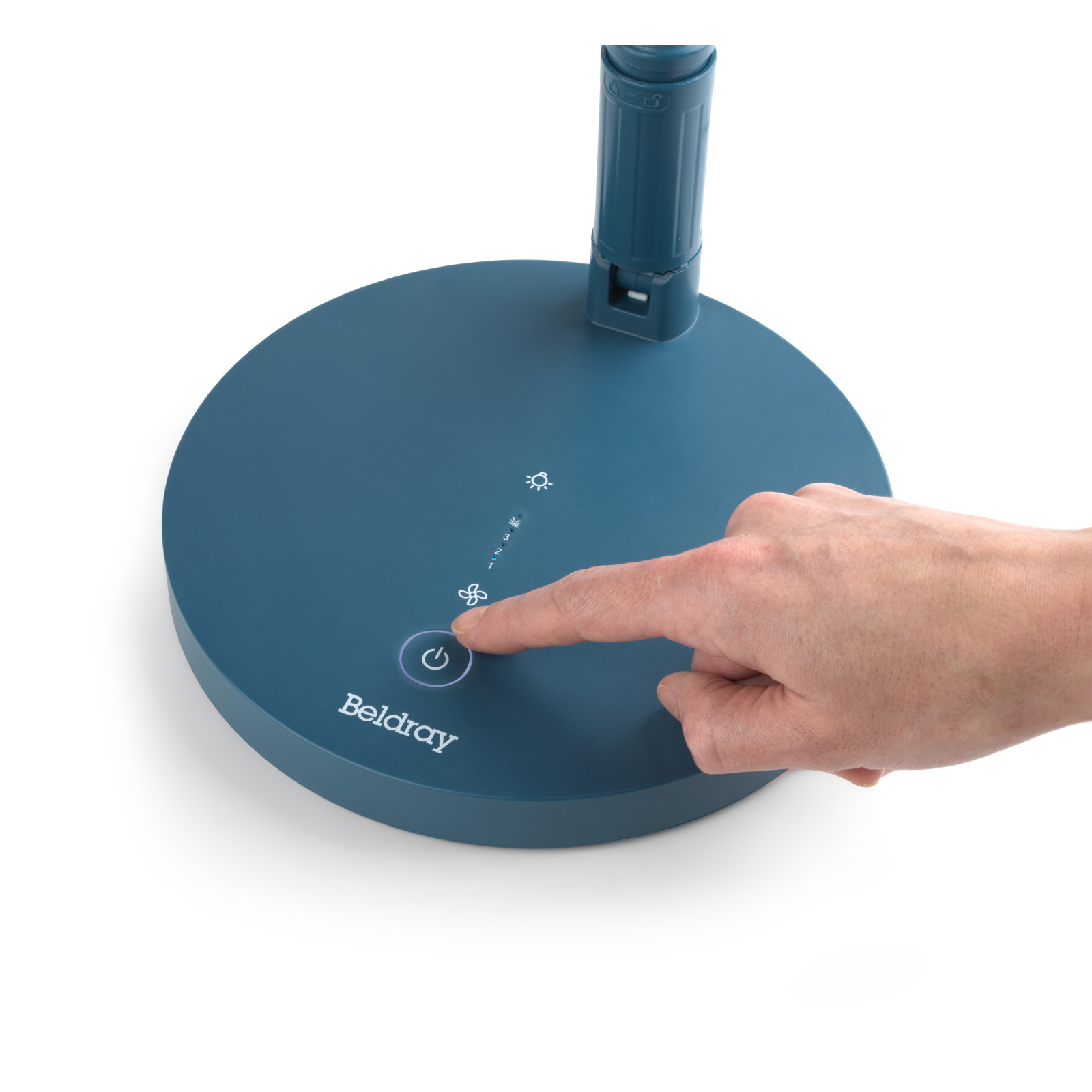 Beldray Folding Fan Telescopic Cordless Ring Light Recharges EH3413 Blue/Grey 9W - Picture 16 of 23