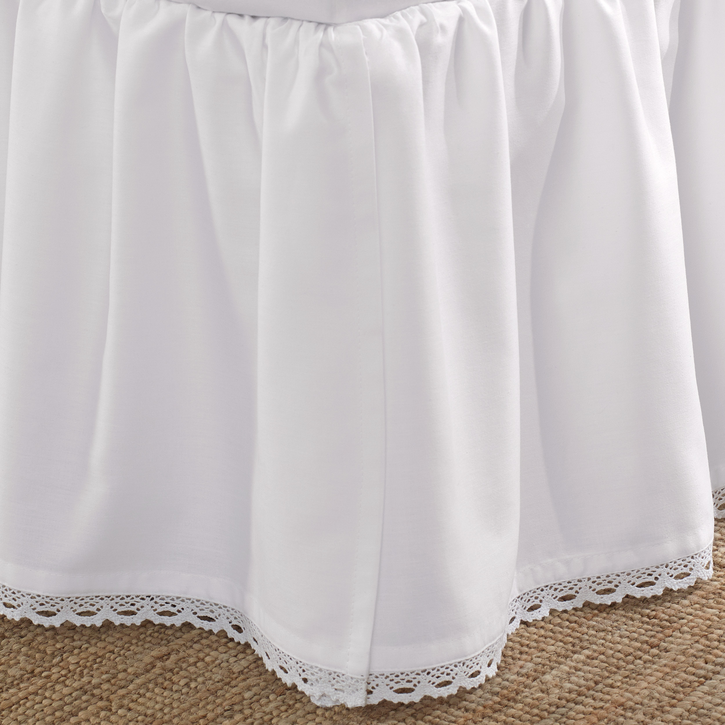 Laura Ashley Cotton Tailored Bed Skirt (Hedy-Light Blue)