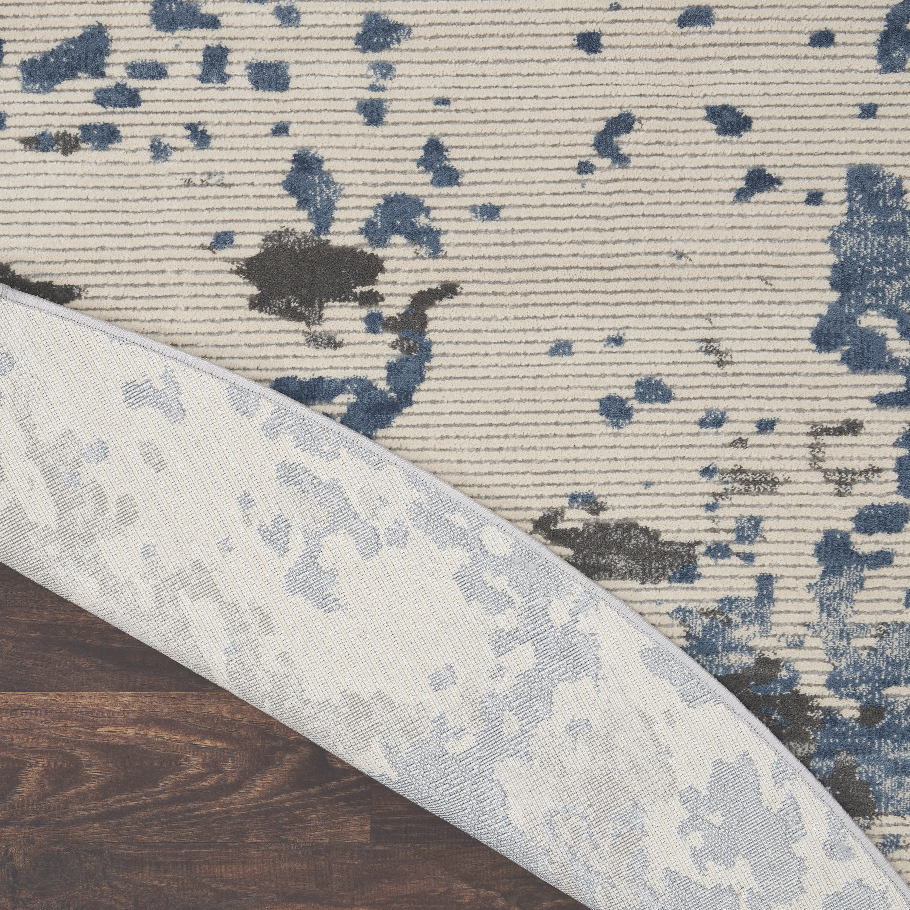 Nourison Rustic Textures 7’10” x Round Grey Blue Modern Indoor Rug
