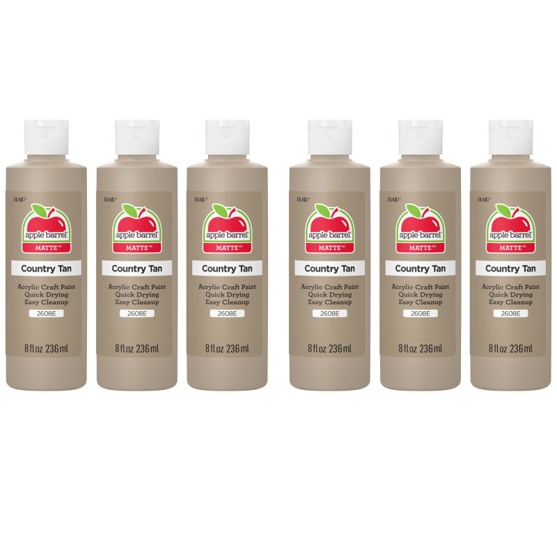 Acrylic Paint Matte, 8oz., Country Tan, Pack of 6
