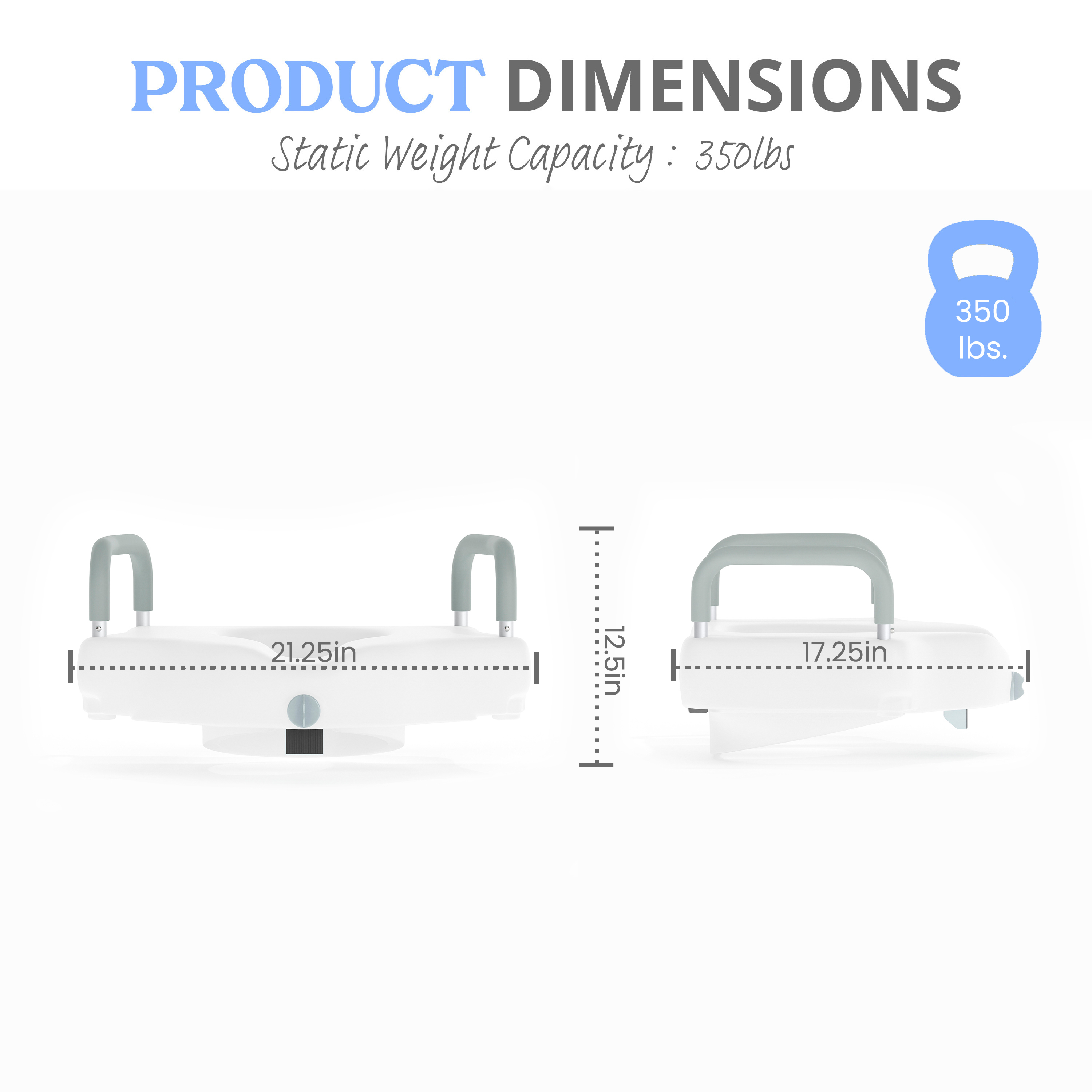 Asiento de inodoro elevado Ramsey para ancianos con envoltura de espuma ajustable en altura... - Imagen 7 de 13