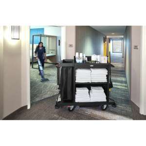 Rubbermaid Commercial, Housekeeping Cart, Compact Size, Black