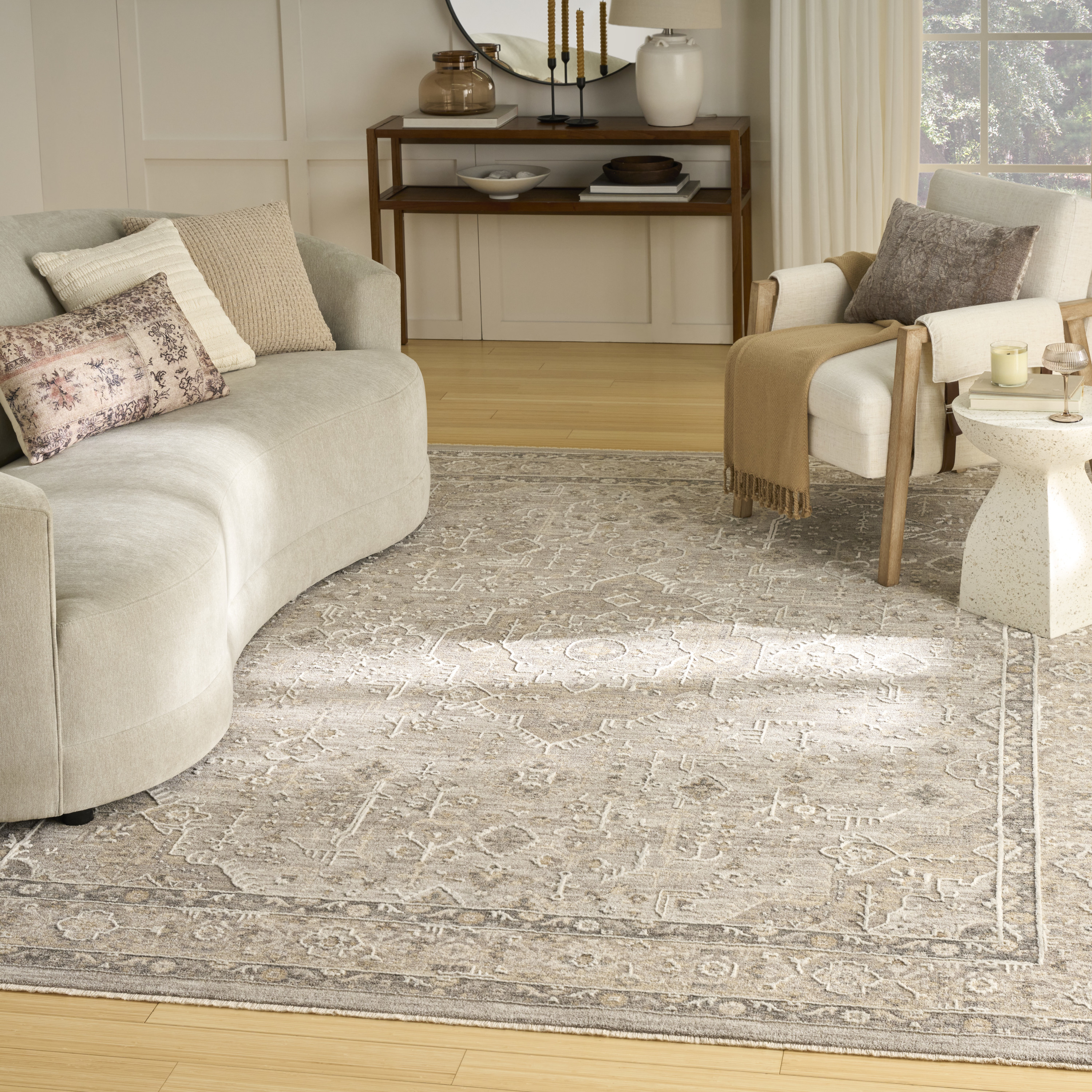 Nourison Retreat 9'6" x 13'2" Grey Vintage Indoor Rug