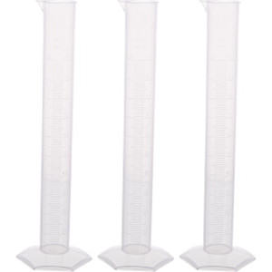 Polypropylene Measuring Cylinder, Hexagonal Base, 1000ml, Pack of 3