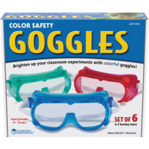 Colored Safety Goggles, 6 Per Pack