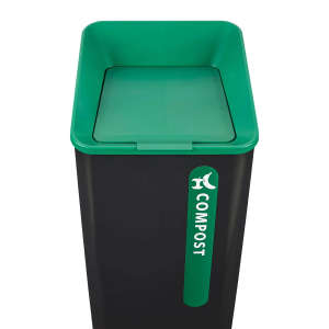 Rubbermaid Commercial, Sustain, Compost, 23 gal, Resin, Green, Square, Receptacle