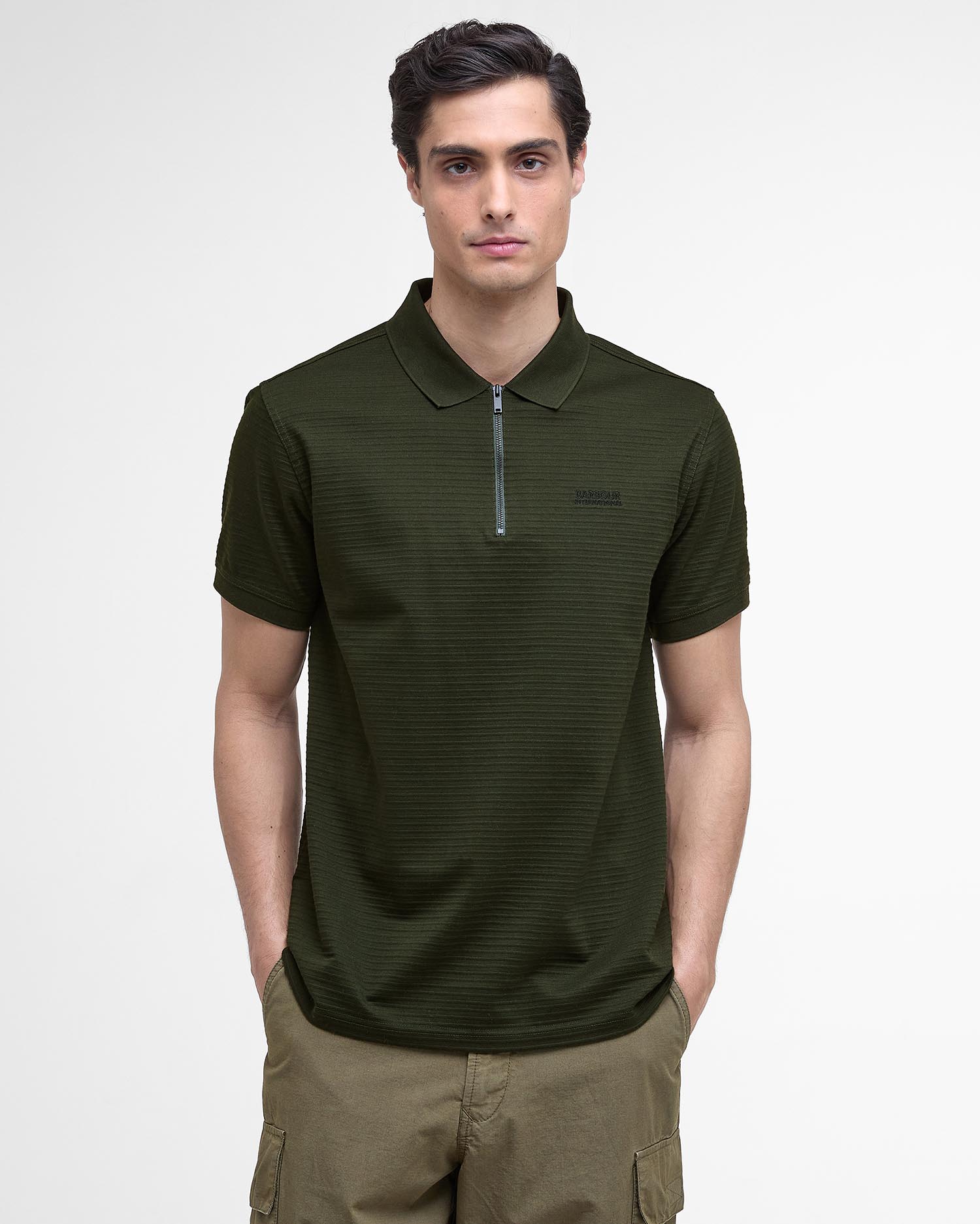 Polo Alfred con motivo a righe in jacquard image number 0