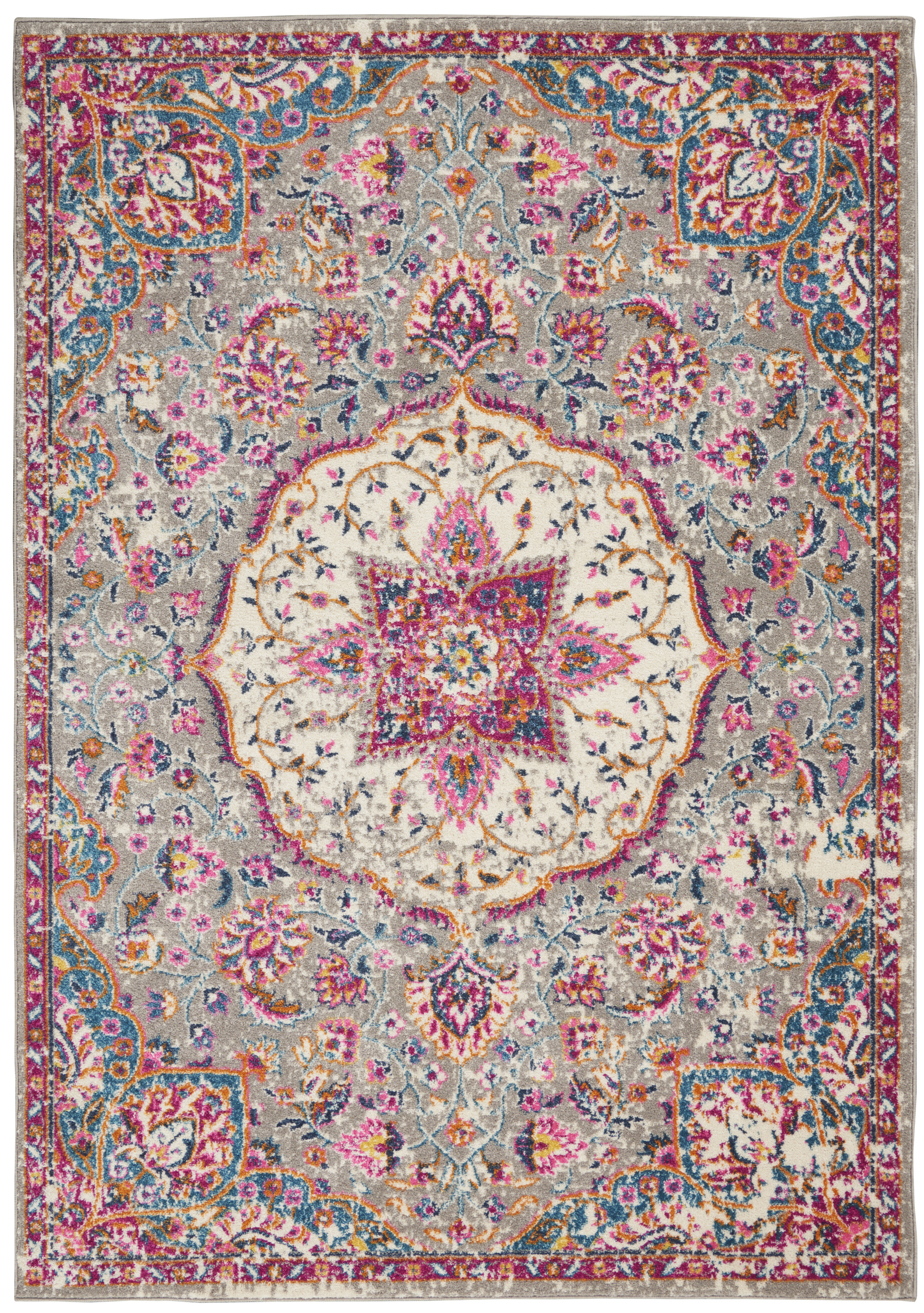 Nourison Passion 5'3" x 7'3" Grey Multicolor Transitional Indoor Rug