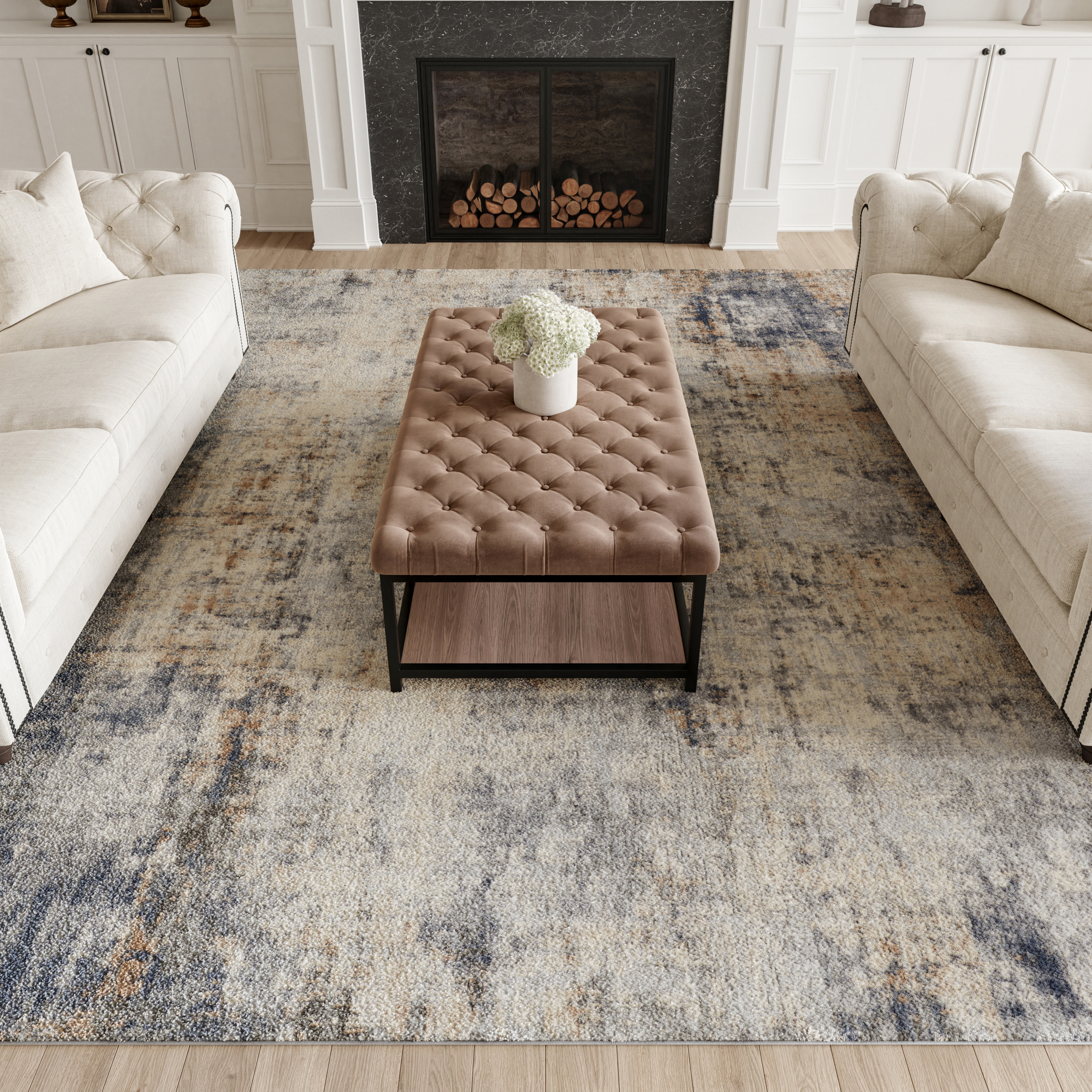Nourison Rustic Textures 7'10" x 10'6" Grey Beige Modern Indoor Rug