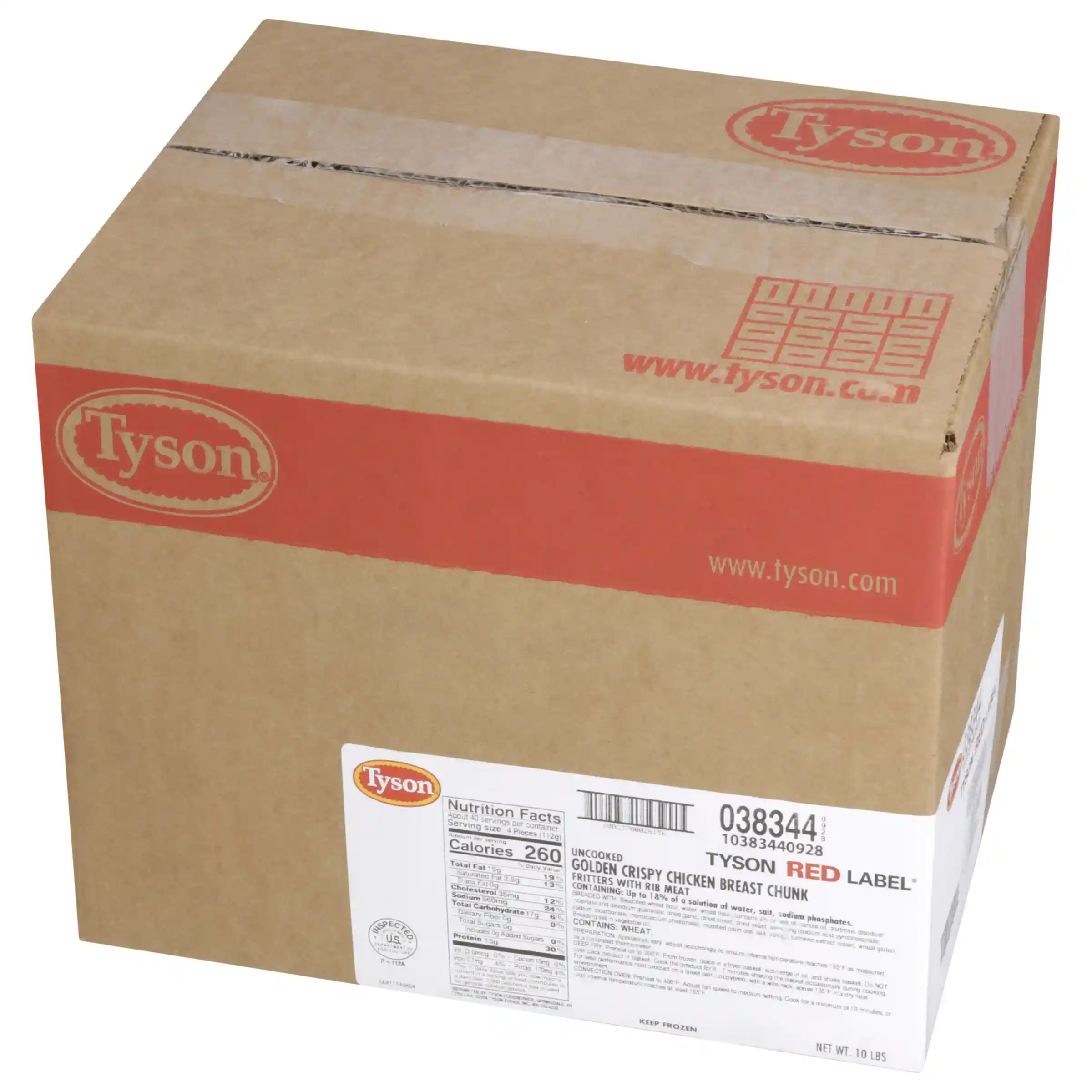 Tyson Red Label® Uncooked Golden Crispy Chicken Breast Chunk Fritters_image_5