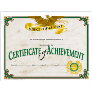 Certificate of Achievement, 8.5" x 11", Pack of 30