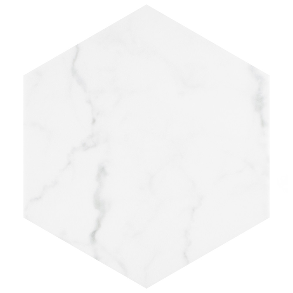 Classico Carrara Hexagon 7 in. x 8 in. Porcelain Floor and Wall Tile