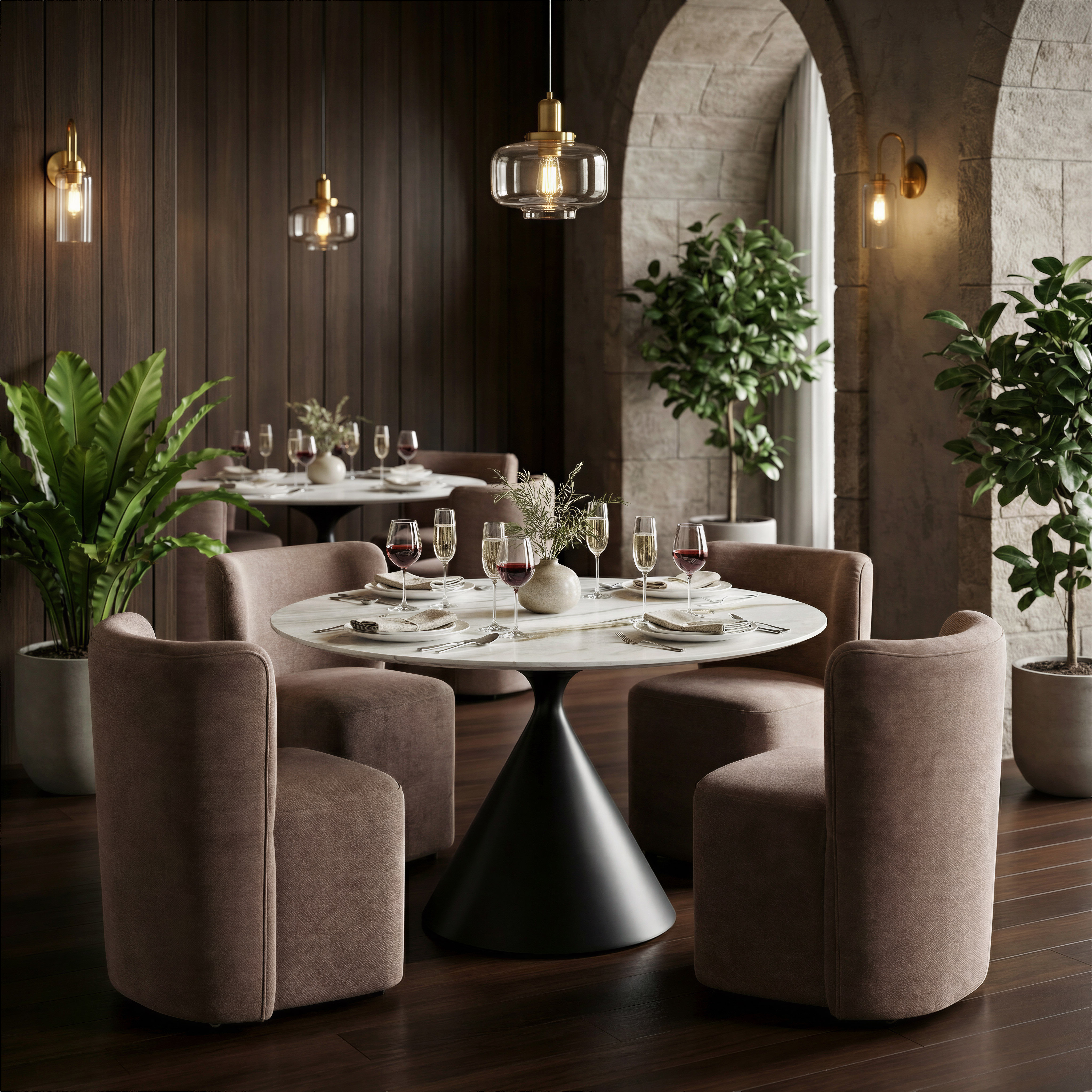 Bambun Dining Chair with Wheels Taupe product image