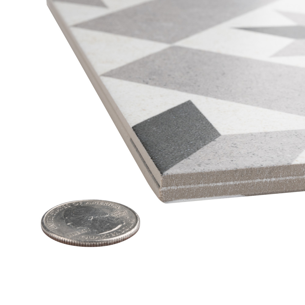 Vintage Star Grey 9-3/4 in. x 9-3/4 in. Porcelain Floor and Wall Tile