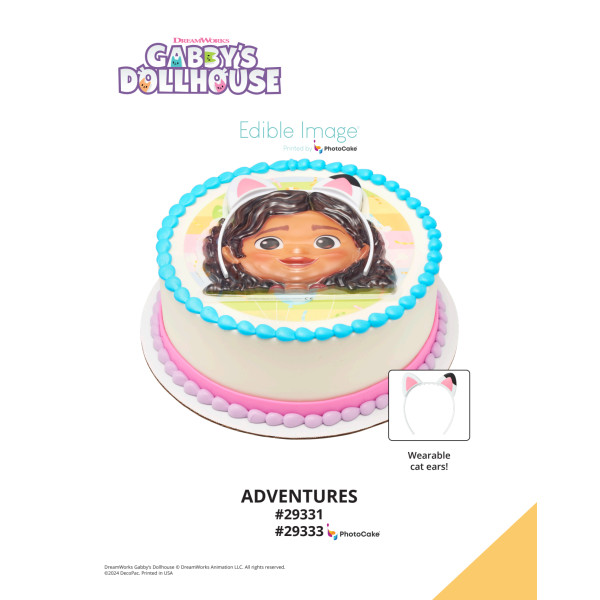 DreamWorks Gabby's Dollhouse Adventures The Magic of Cakes® PhotoCake® Enhanced Round Background Page