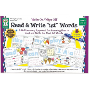 Write On/Wipe Off: Read and Write First Words Manipulative, Grade PK-2