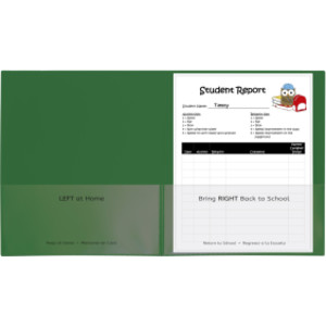 Classroom Connector&trade; School-To-Home Folders, Green, Box of 25