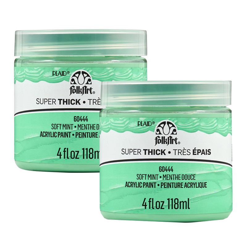 Super Thick Acrylic Paint, 4 oz, Soft Mint, 2-Pack