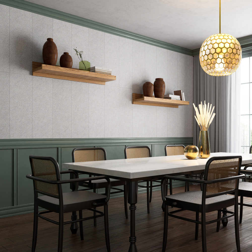 Lumiere Grecque Blanco 11-3/4 in. x 35-3/8 in. Ceramic Wall Tile