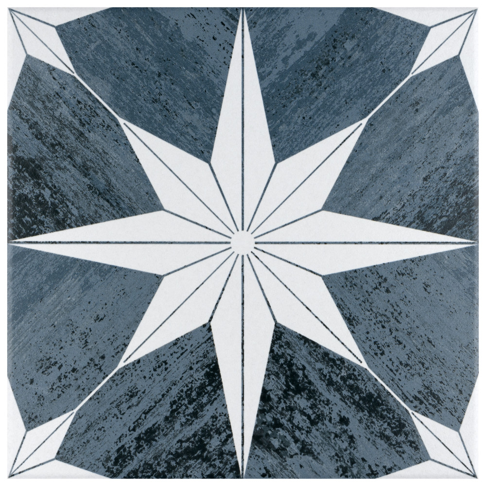 Cassis Stella Black Night 9-3/4 in. x 9-3/4 in. Porcelain Floor and Wall Tile