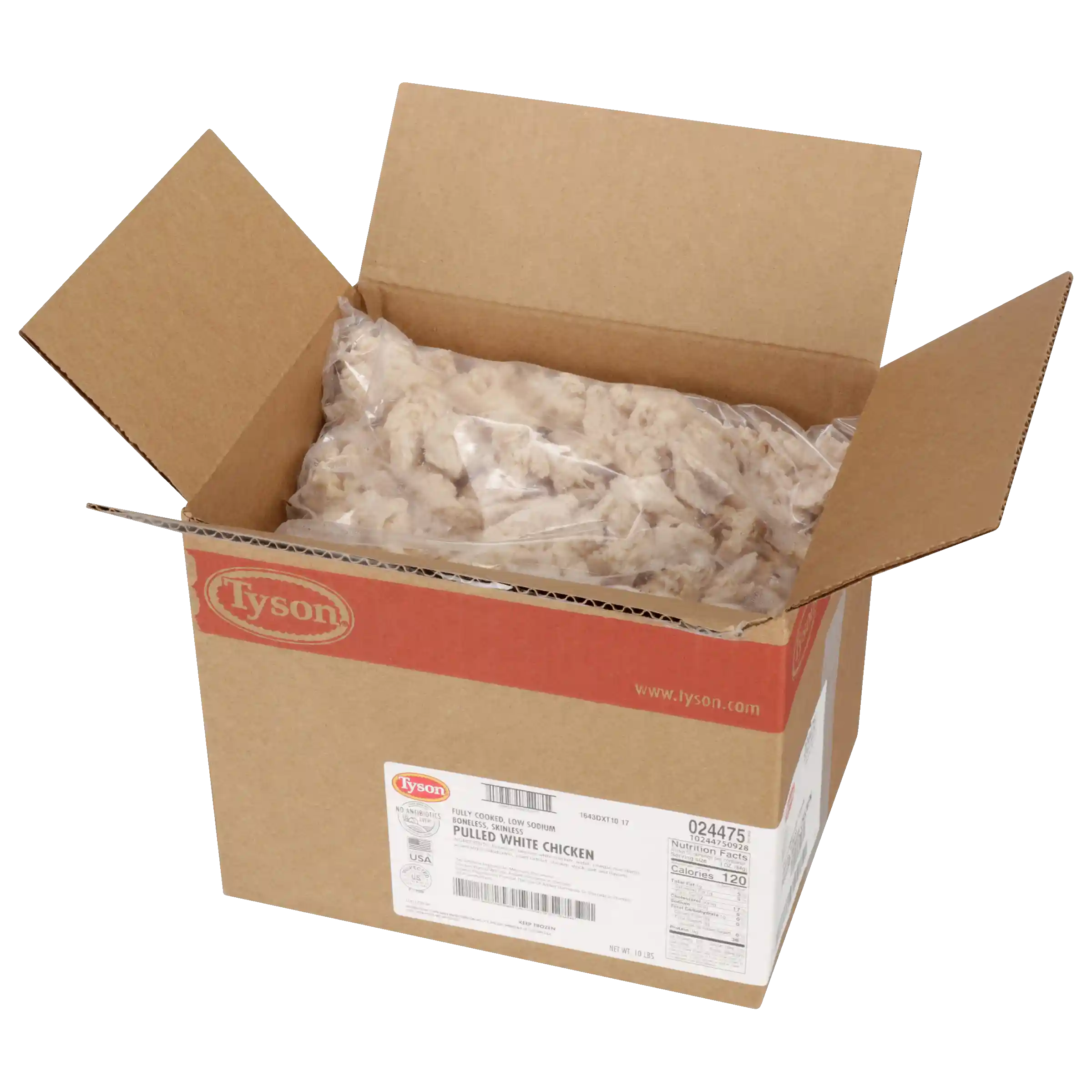 Tyson® Fully Cooked All Natural* Low Sodium Pulled Chicken Breast_image_31