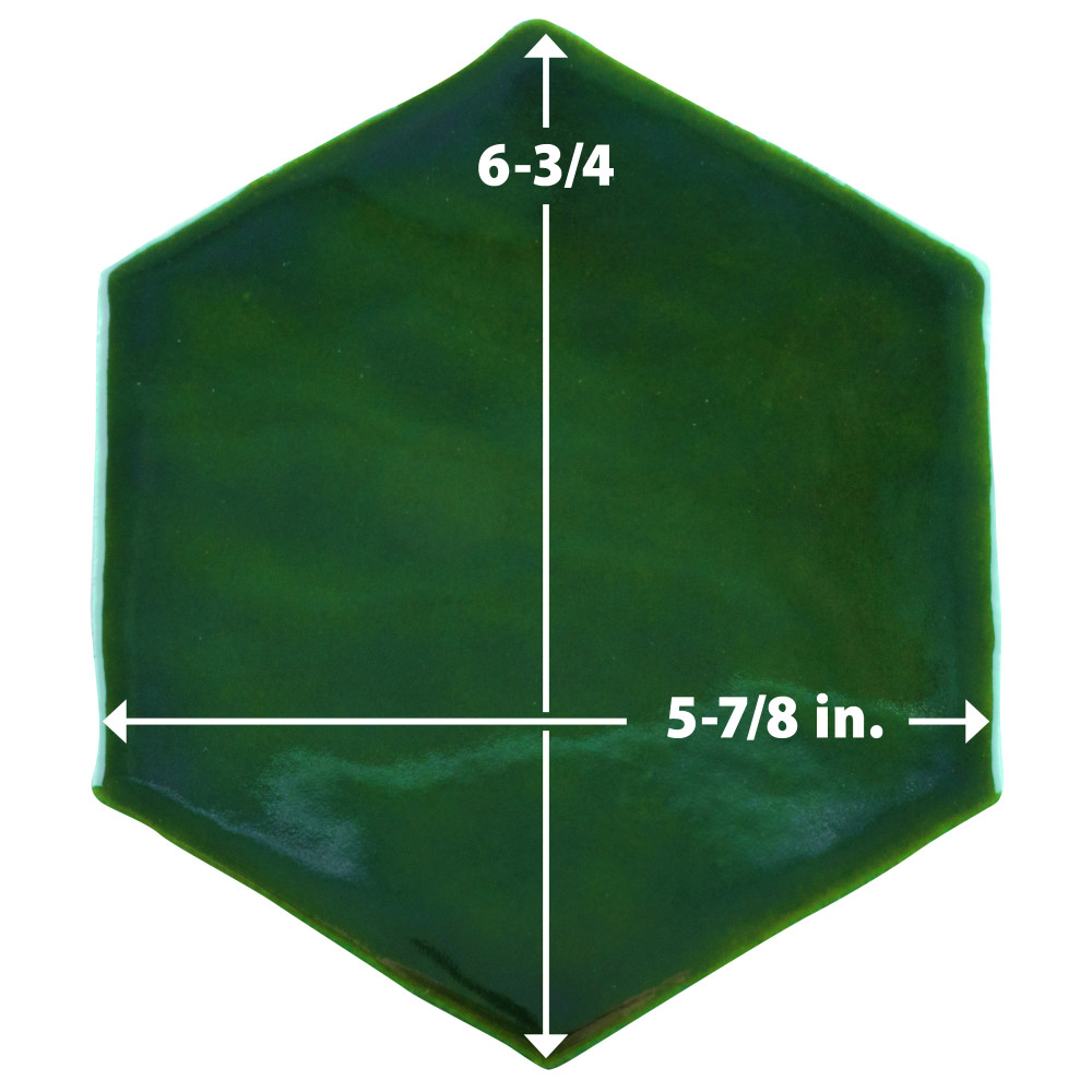Viva Hex Antic Verde 5-7/8 in. x 6-3/4 in. Ceramic Wall Tile