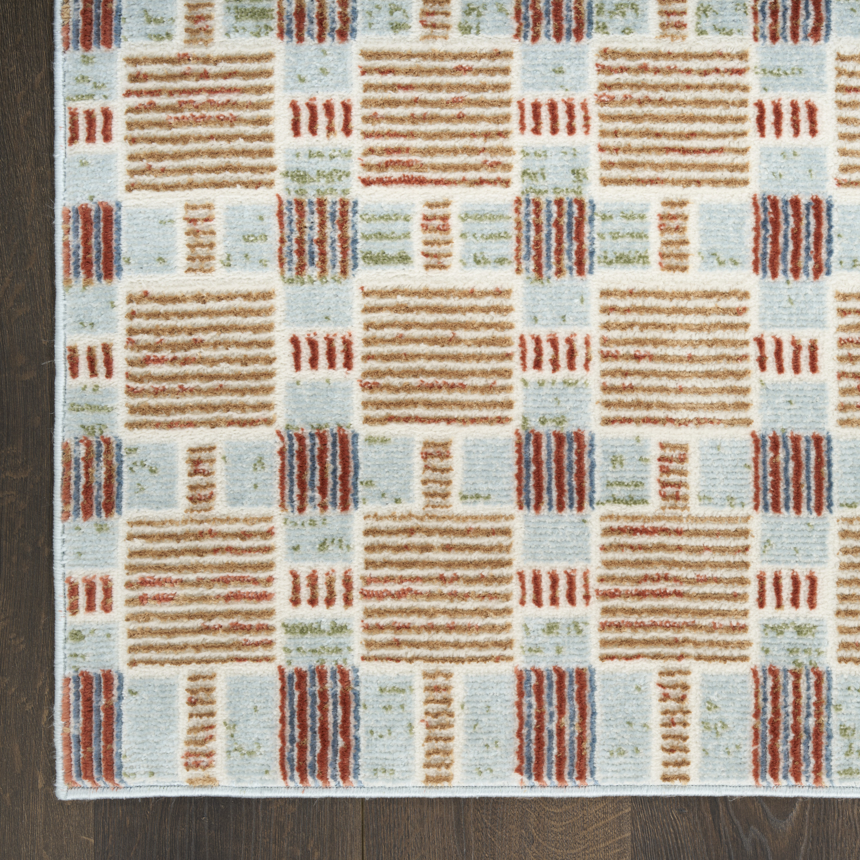 Nourison Nordic 5' x 7' Rust Multicolor Modern Indoor Rug