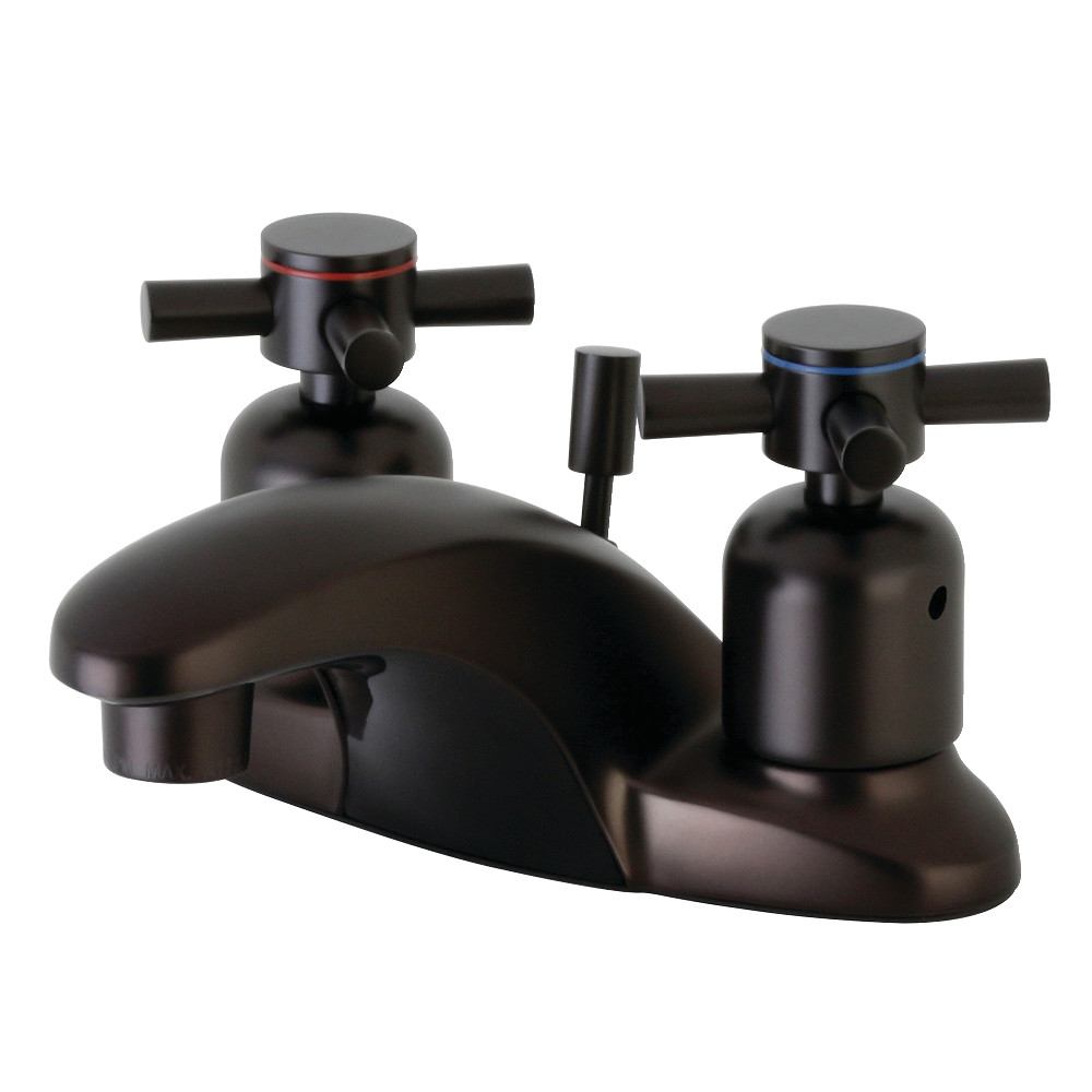 Double-Handle 4 inch Centerset Bathroom Faucet with Pop-Up Drain, Oil Rubbed Bronze with 3 Finish Options