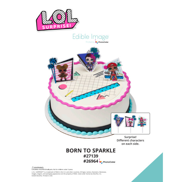 L.O.L. SURPRISE!™ Born To Sparkle The Magic of Cakes® PhotoCake® Enhanced Round Background Page