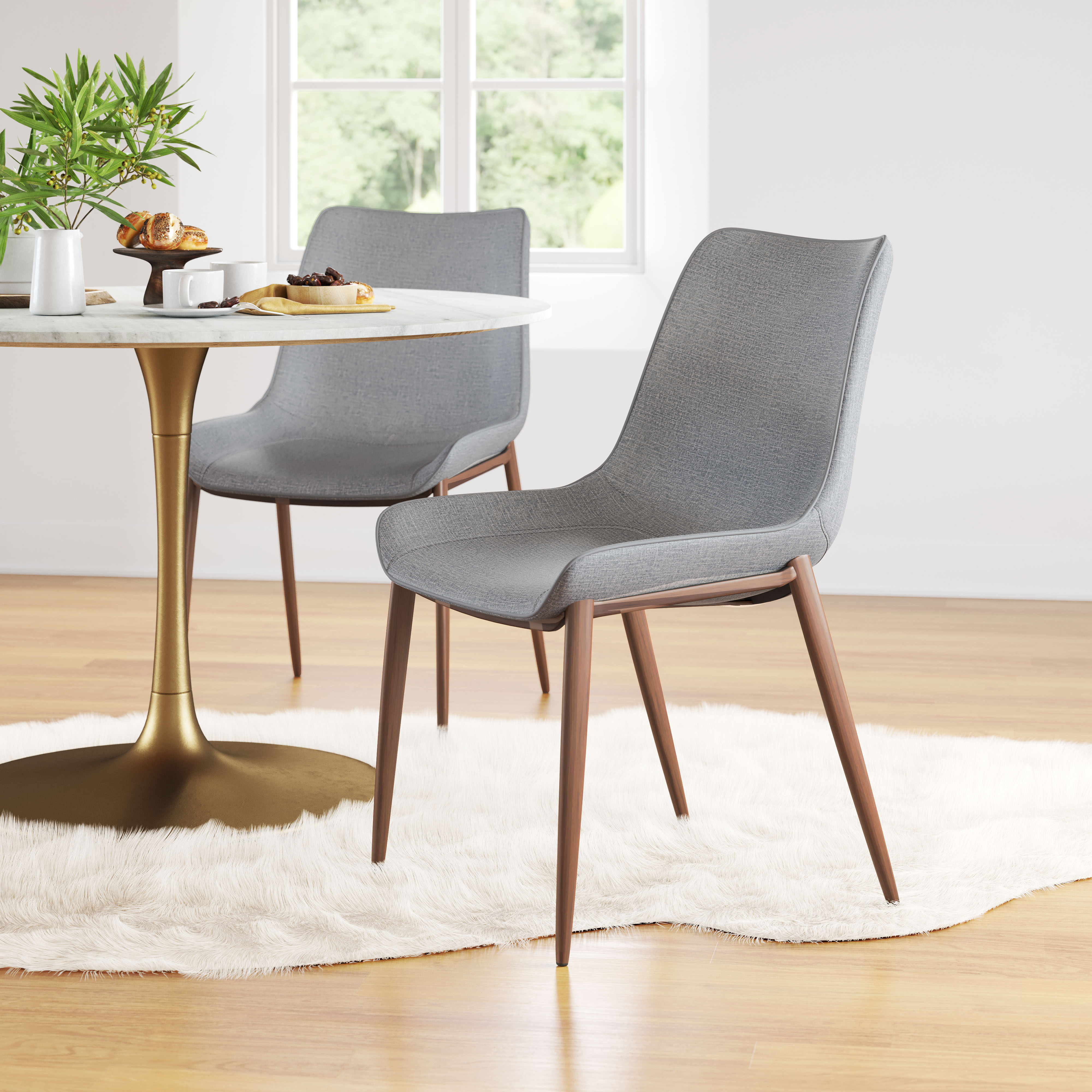 Magnus Dining Chair (Set of 2) Slate Gray & Walnut product image