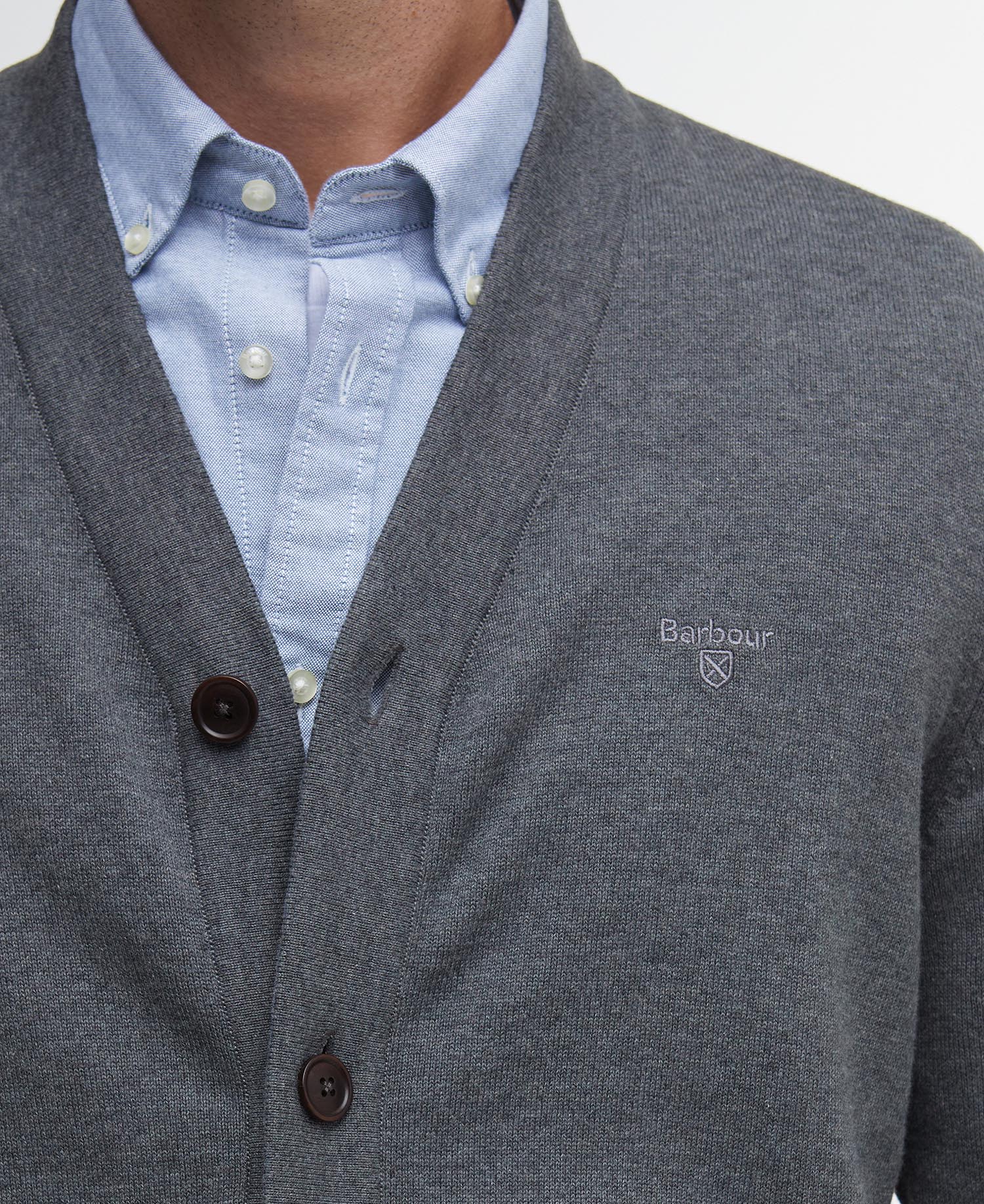 Cardigan con scollo a V in cotone Pima image number 4