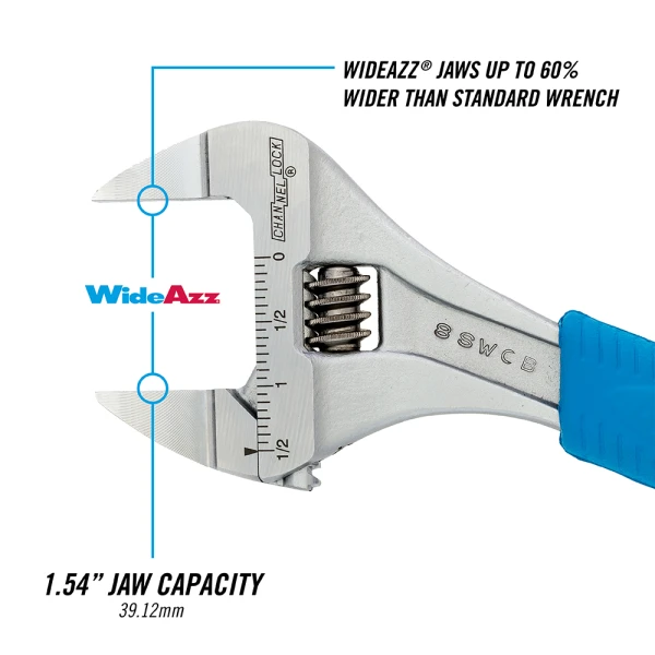 8SWCB 8-inch CODE BLUE® WideAzz® Slim Jaw Adjustable Wrench