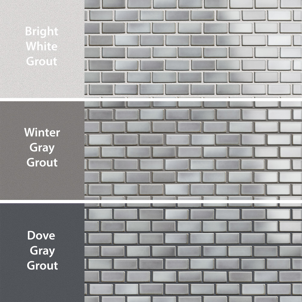 Hudson Subway Grey Eye 11-3/4 in. x 12 in. Porcelain Mosaic Tile