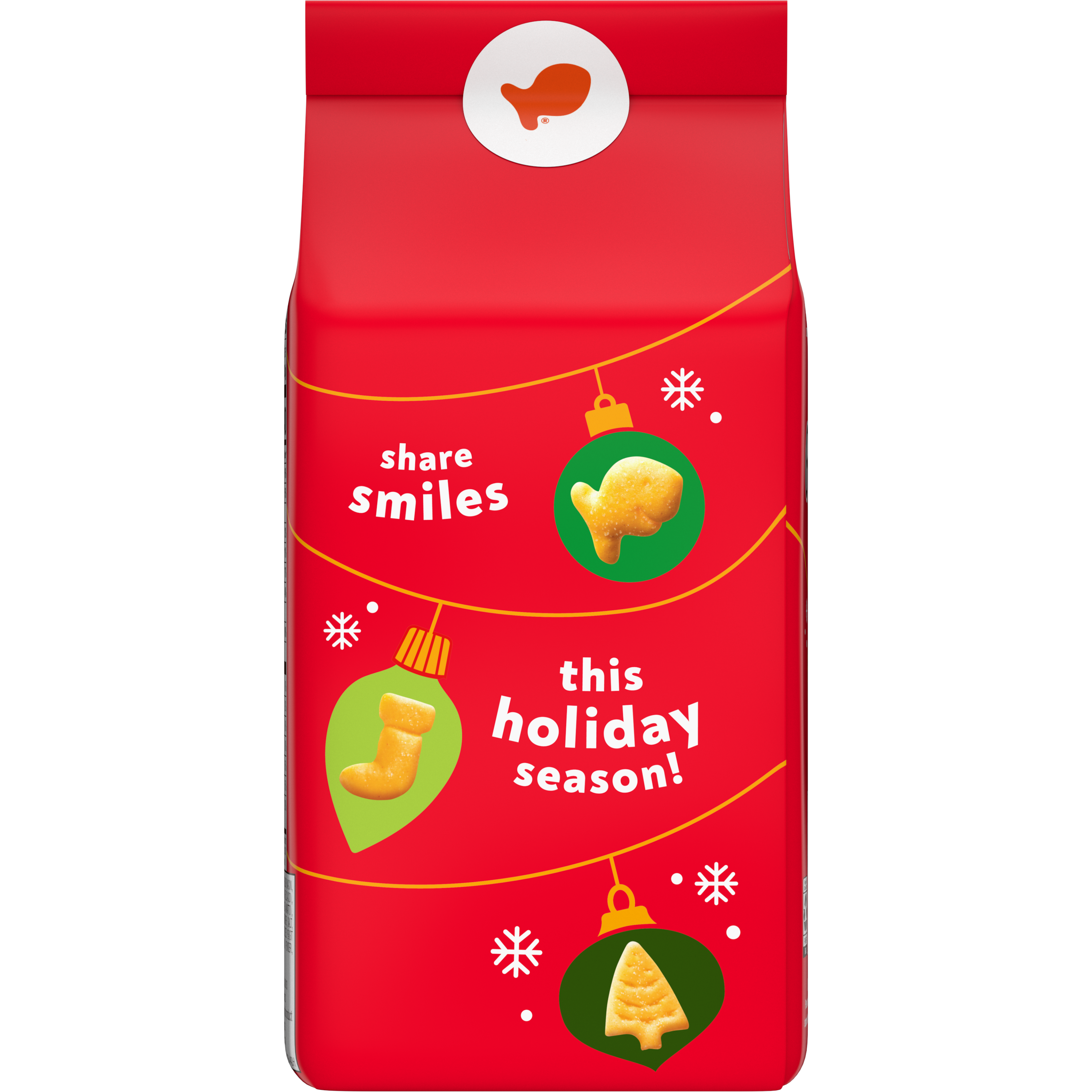 Goldfish® Holiday Shapes Cheddar Baked Snack Crackers, 6.6 oz, bag - Back Image