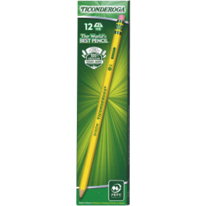 Wood-Cased Pencils, #2 HB Soft, Pre-Sharpened, Yellow, 12 Ct