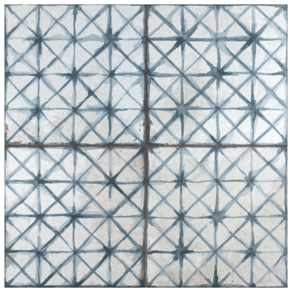 Kings Temple Blue 17-5/8 in. x 17-5/8 in. Ceramic Floor and Wall Tile