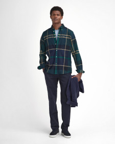 Dunoon Tailored Long-Sleeved Shirt Green Loch